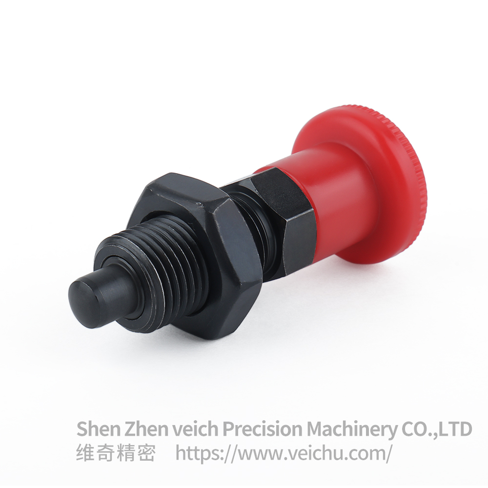 VCN221-BK-Red Carbon Steel Nylon6 Knob Spring Loaded Plunger