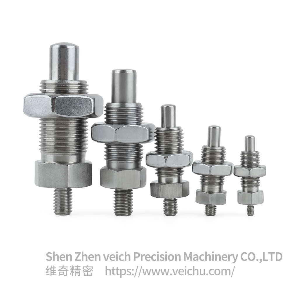 VCN225-GNK- Stainless Steel Dowel Spring Loaded Plunger without Knob