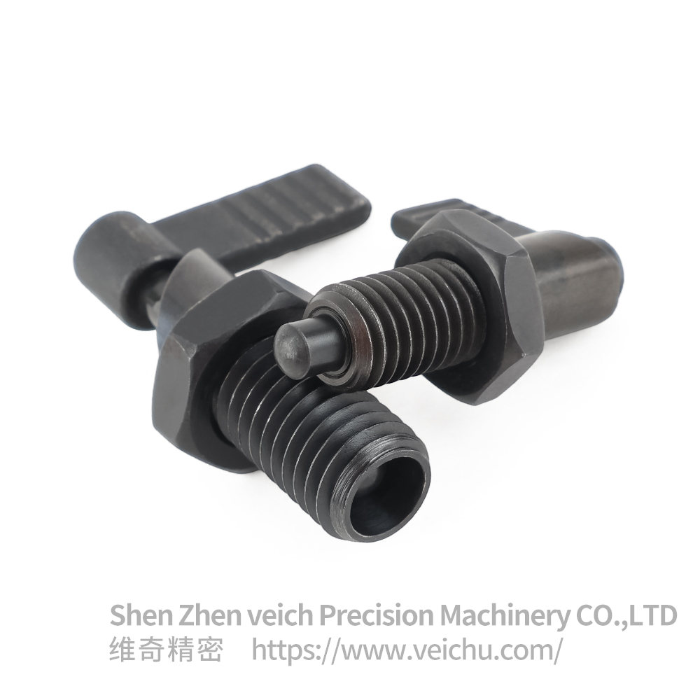 VCN227-BK Carbon Steel L Type Handle Spring Loaded Plunger