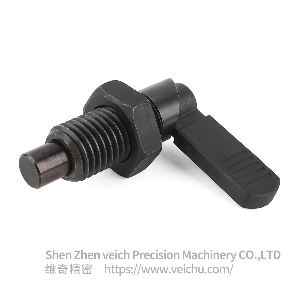 VCN226-BK LType Carbon Steel Retractable Spring Plunger with Lever Cap