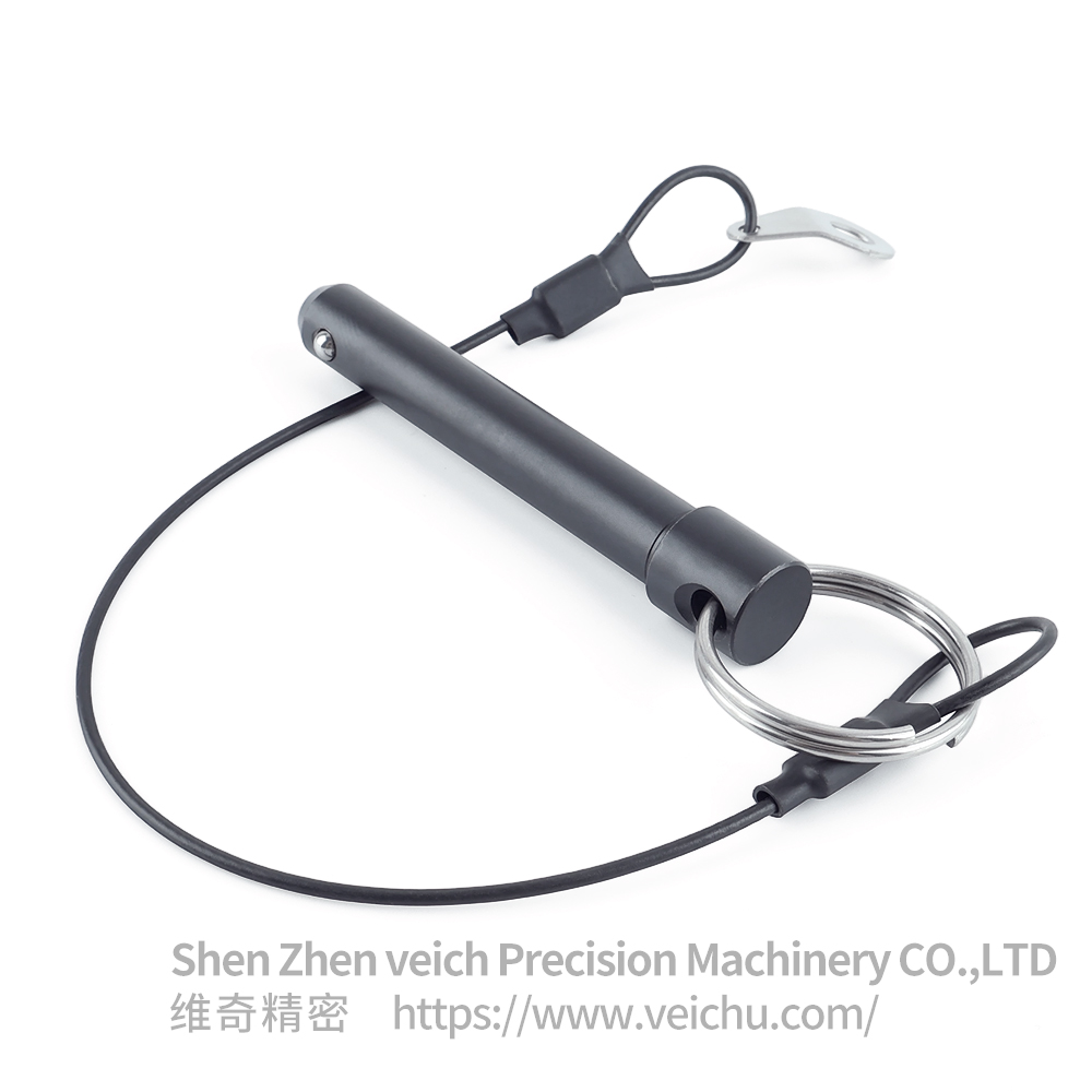  Stainless Steel Black Oxide Pull-ring Type Ball Lock Pin with Single Bead