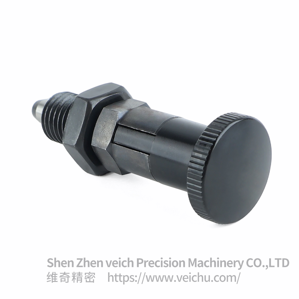 VCN210-CK-Tapered Pin Carbon Steel Aluminum Knob Rest Position Type Spring Plunger