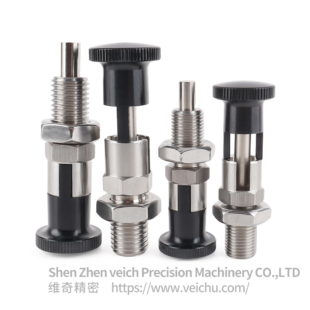 VCN210-CNK-Flat Stainless Steel Aluminum Knob Hand-Retractable Plungers