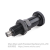 VCN210-BK-Flat Pin Carbon Steel Aluminum Knob Return Type Indexing Plunger