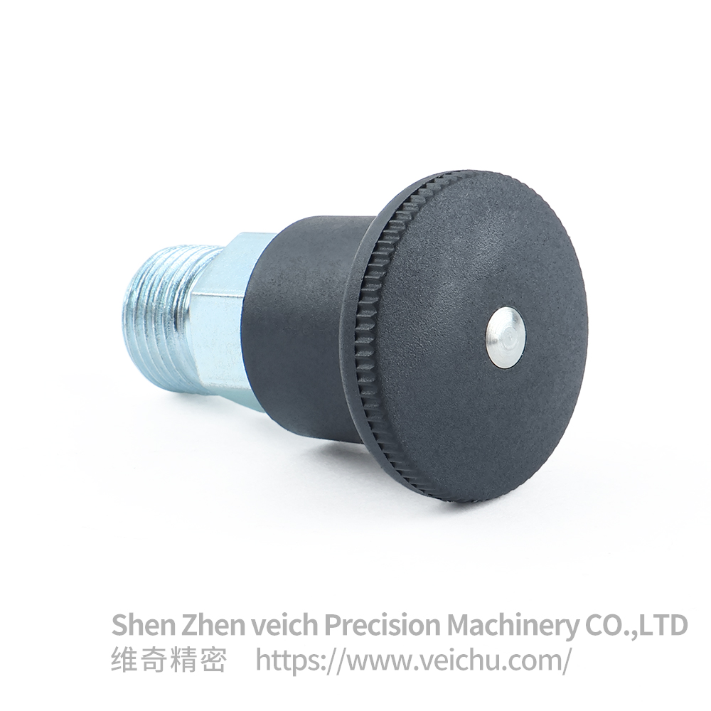 VCN218-C/MC Black Handle Carbon Stee Dowel Spring Loaded Plunger