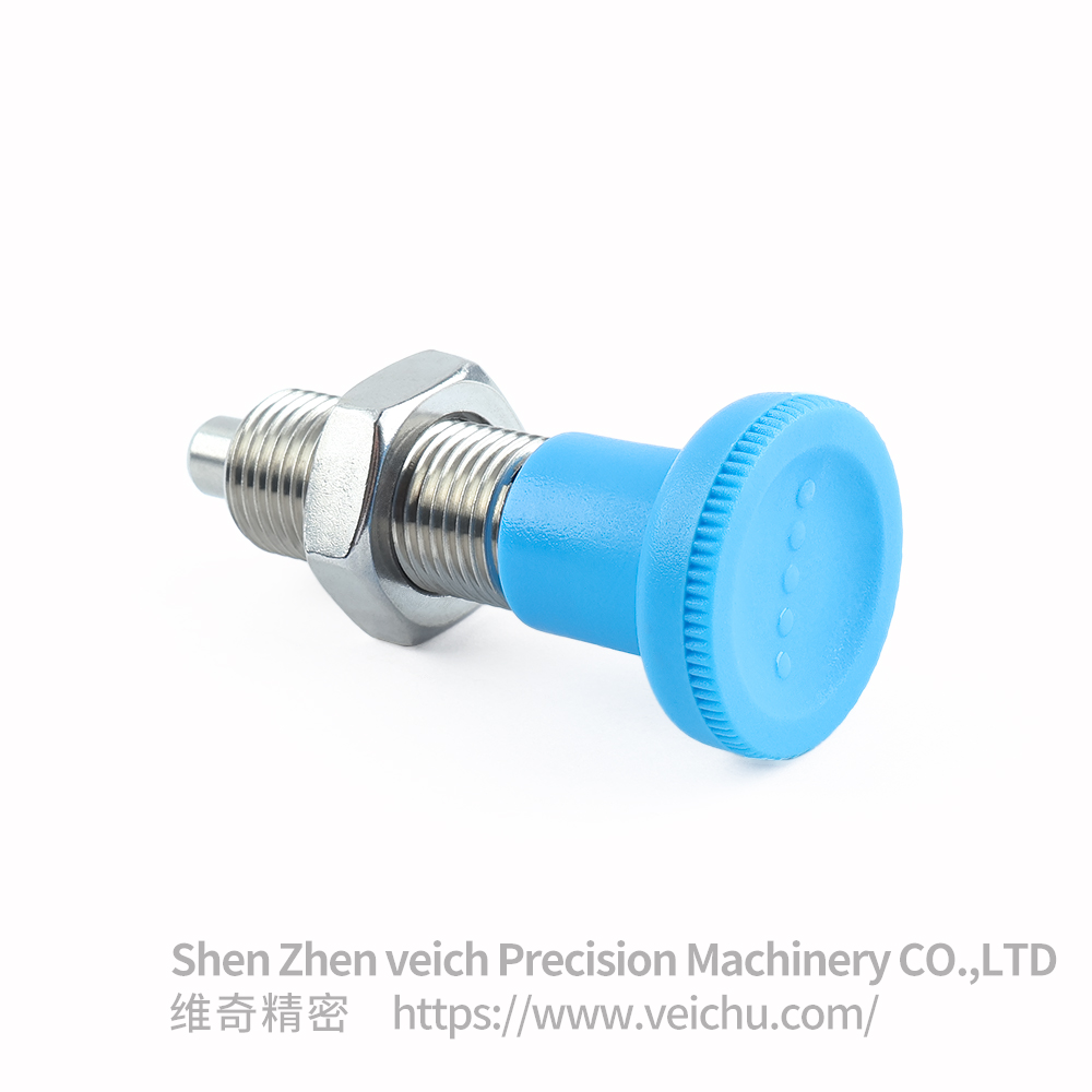 VCN219-BNK-Blue Nylon Knob Dowel Spring Loaded Plunger