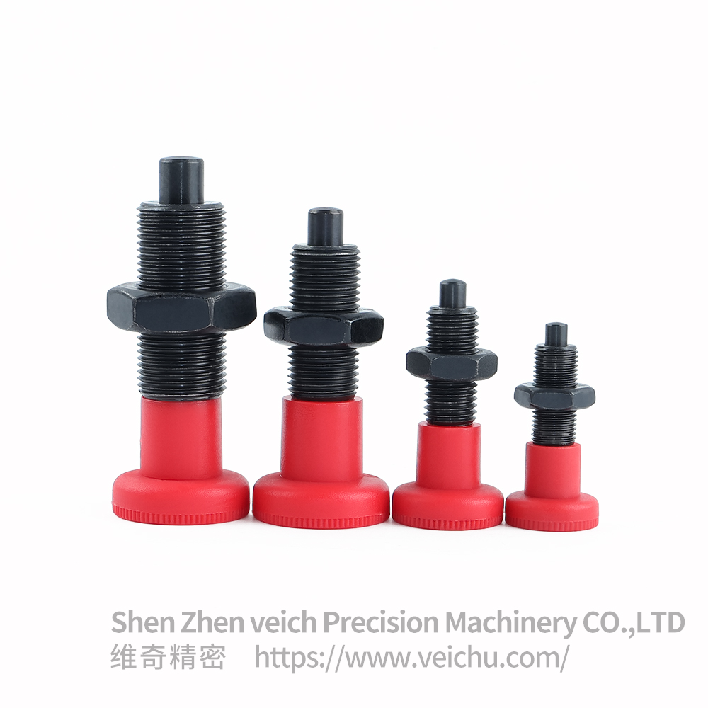 VCN219-BK-Red Handle Carbon Steel Indexing Spring Plunger