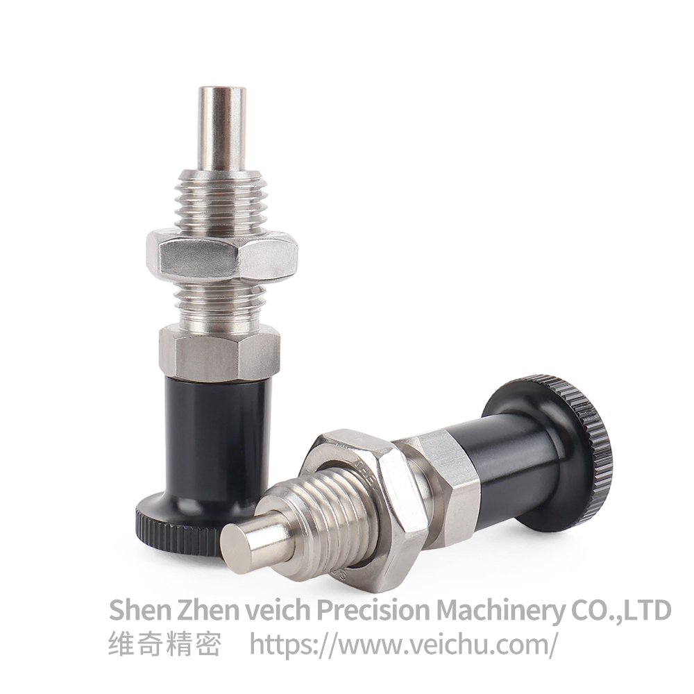 VCN210-BNK-Flat Stainless Steel Aluminum Knob Hand-Retractable Plungers