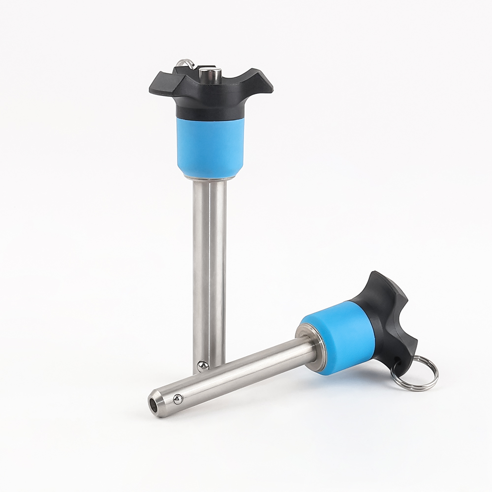 VCN120 Blue Handle Push Button Safety Ball Lock Pin