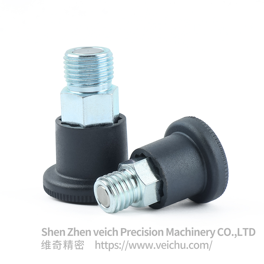 VCN218-C/MC Black Handle Carbon Stee Dowel Spring Loaded Plunger