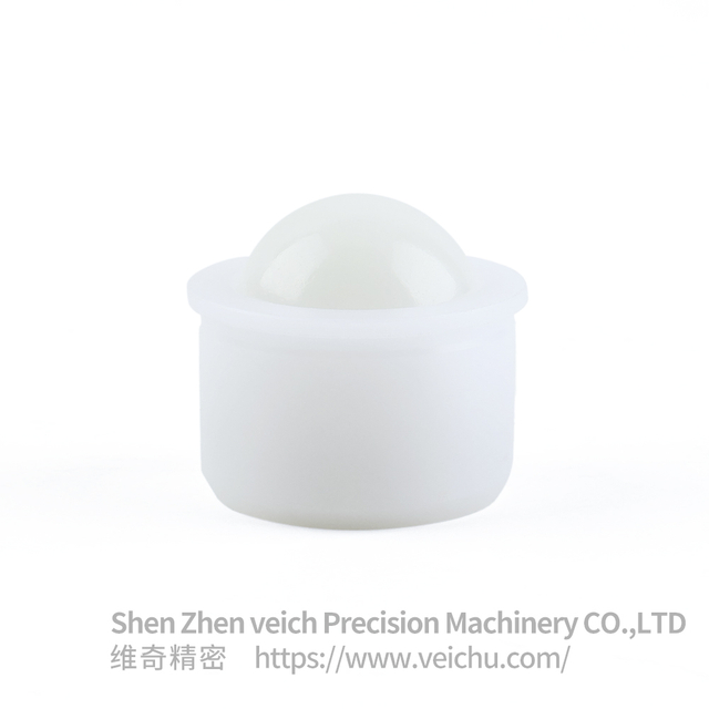 VCN321 POM Product Introduction: This product features a roller ball constructed entirely from high-performance POM (Polyoxymethylene) engineering plastic. Designed as a monolithic polymer component, 