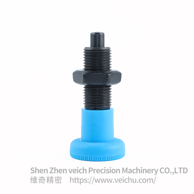 VCN219-BK-Blue Handle Indexing Spring Plunger