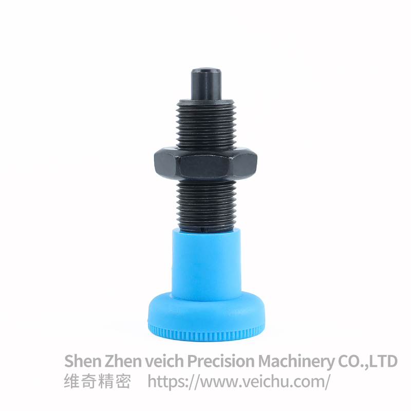 VCN219-BK-Blue Handle Indexing Spring Plunger