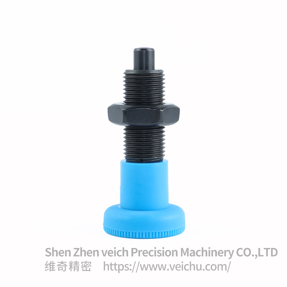 VCN219-BK-Blue Handle Indexing Spring Plunger