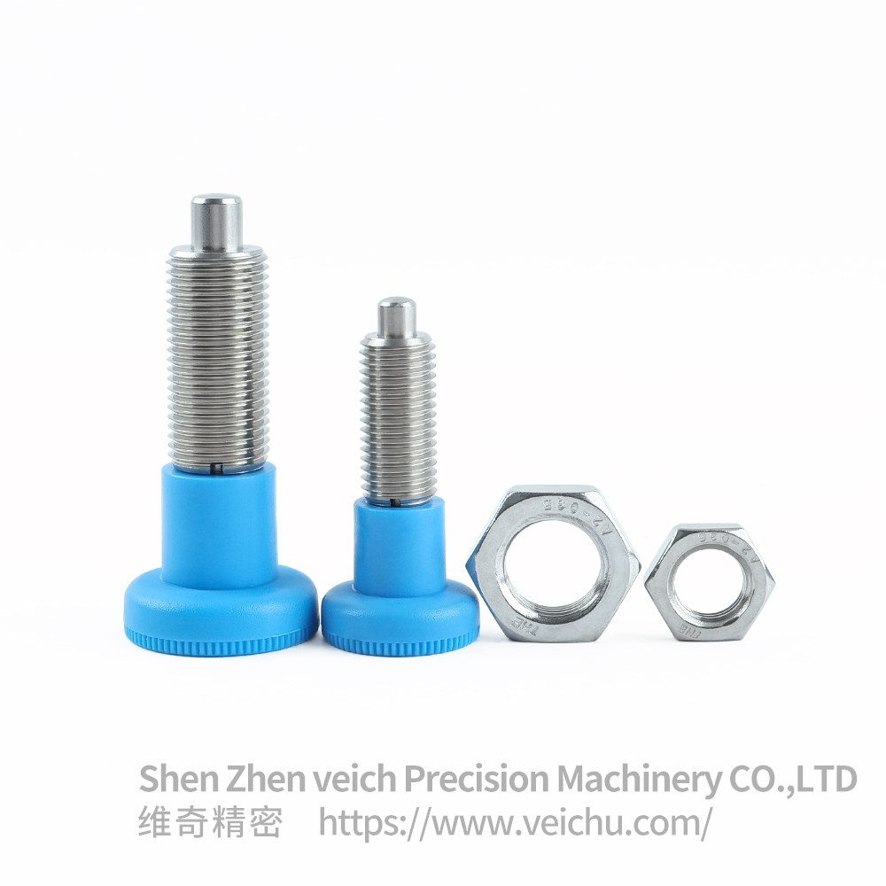 VCN219-BNK-Blue Nylon Knob Dowel Spring Loaded Plunger