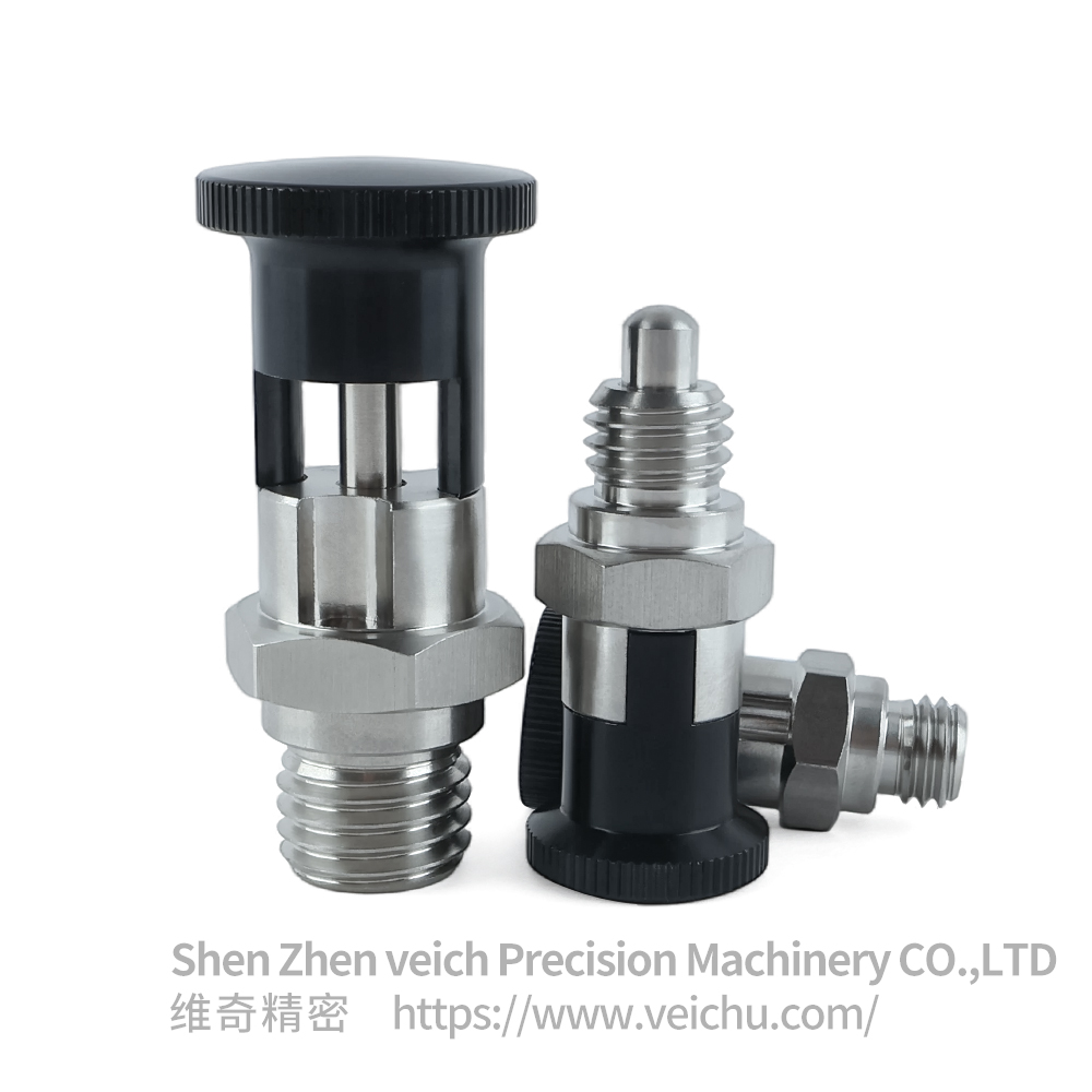 VCN215-CN-Stainless Steel Aluminum Knob Hand-Retractable Plungers
