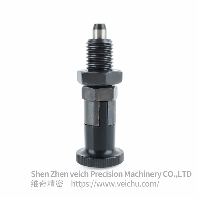 VCN210-CK-Tapered Pin Carbon Steel Aluminum Knob Rest Position Type Spring Plunger