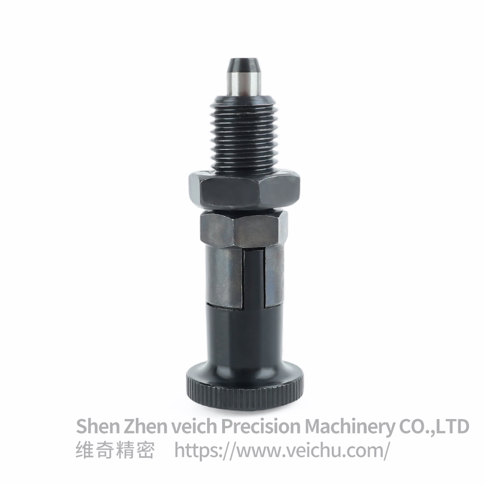 VCN210-CK-Tapered Pin Carbon Steel Aluminum Knob Rest Position Type Spring Plunger