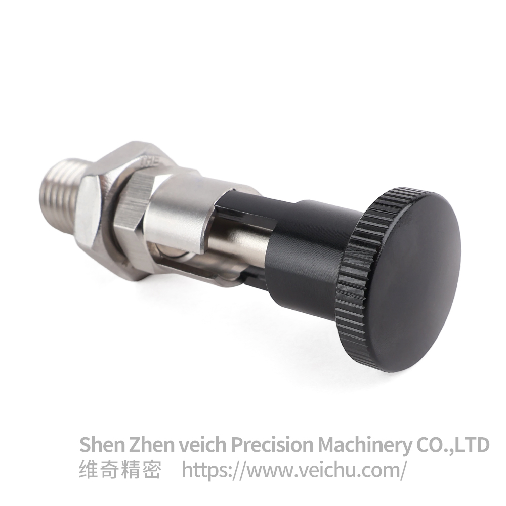 VCN210-CNK-Flat Stainless Steel Aluminum Knob Hand-Retractable Plungers