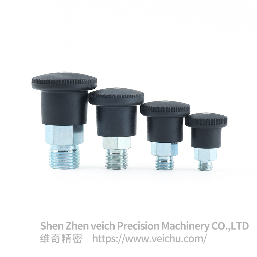 VCN218-C/MC Black Handle Carbon Stee Dowel Spring Loaded Plunger