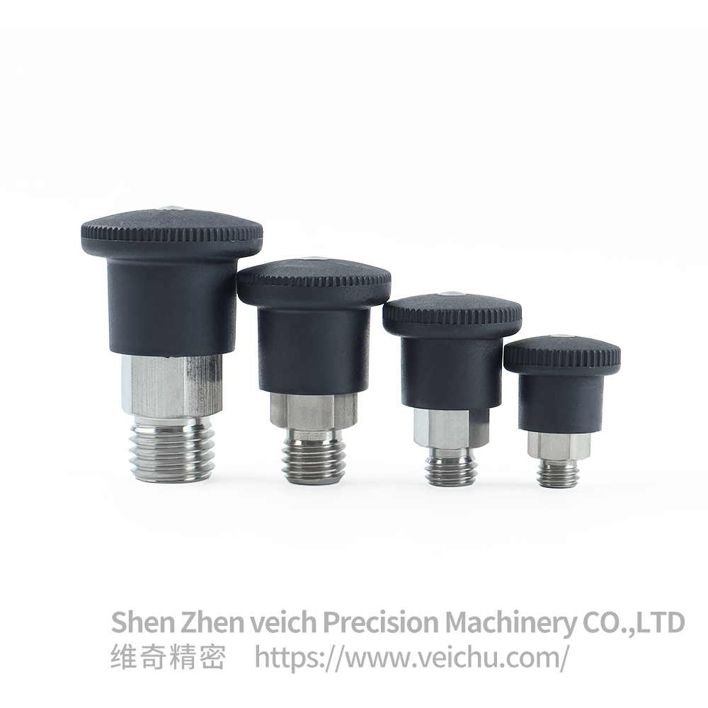 VCN218-CN /MCN Black Handle Stainless Stee Dowel Spring Loaded Plunger