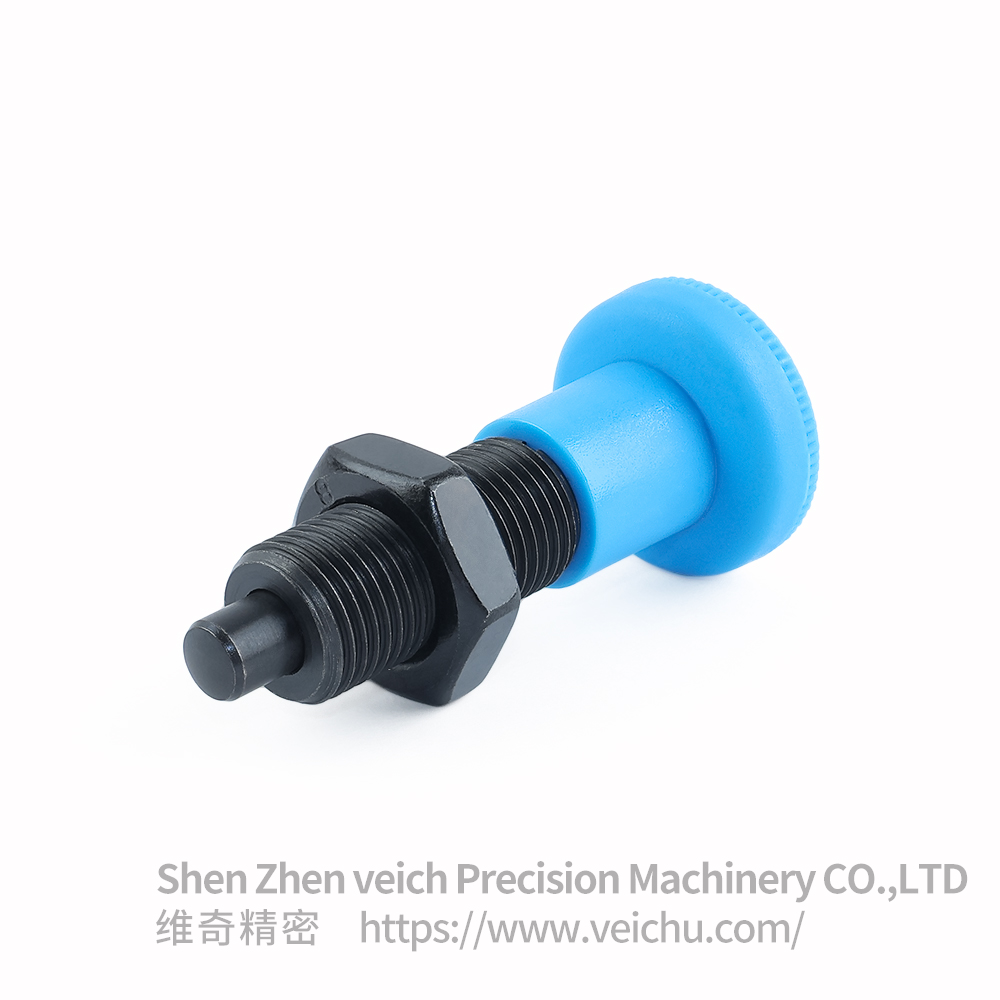 VCN219-BK-Blue Handle Indexing Spring Plunger