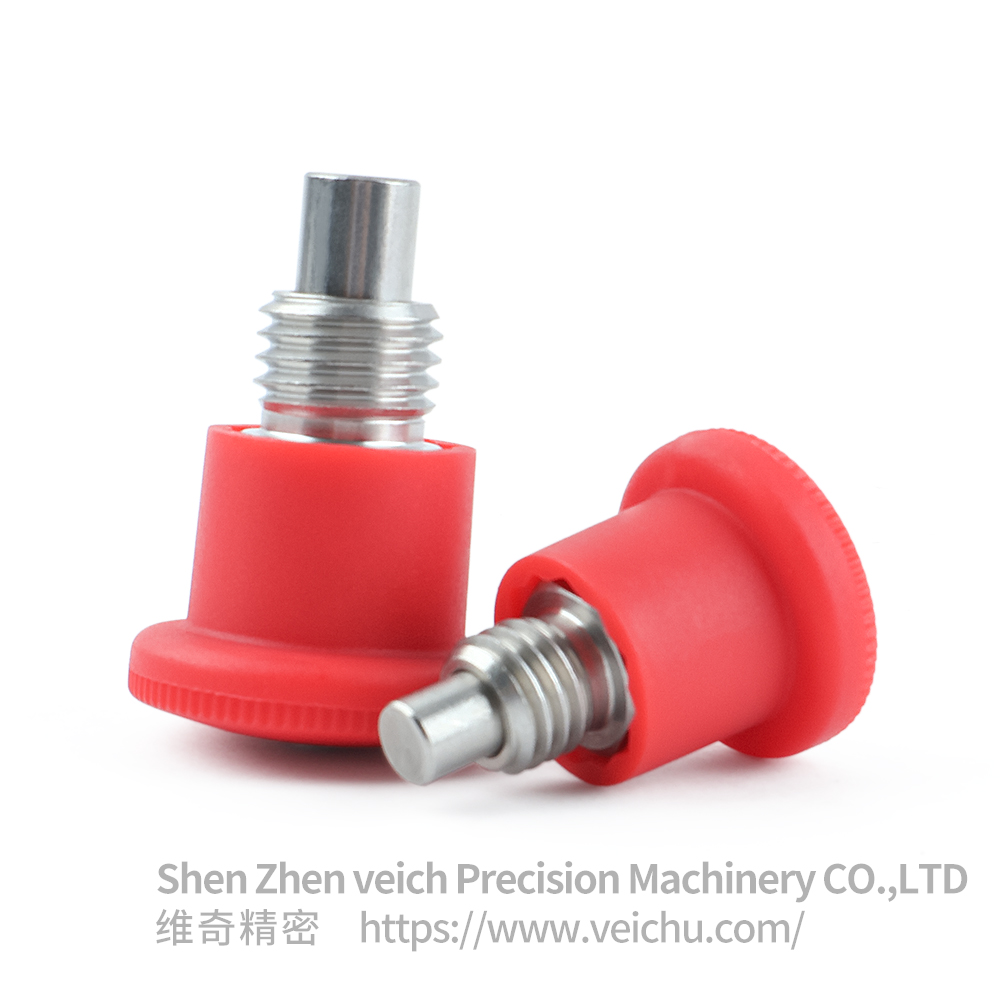 VCN218-BN /MBN Red Handle Stainless Steel Self-locking Type Spring Plungers
