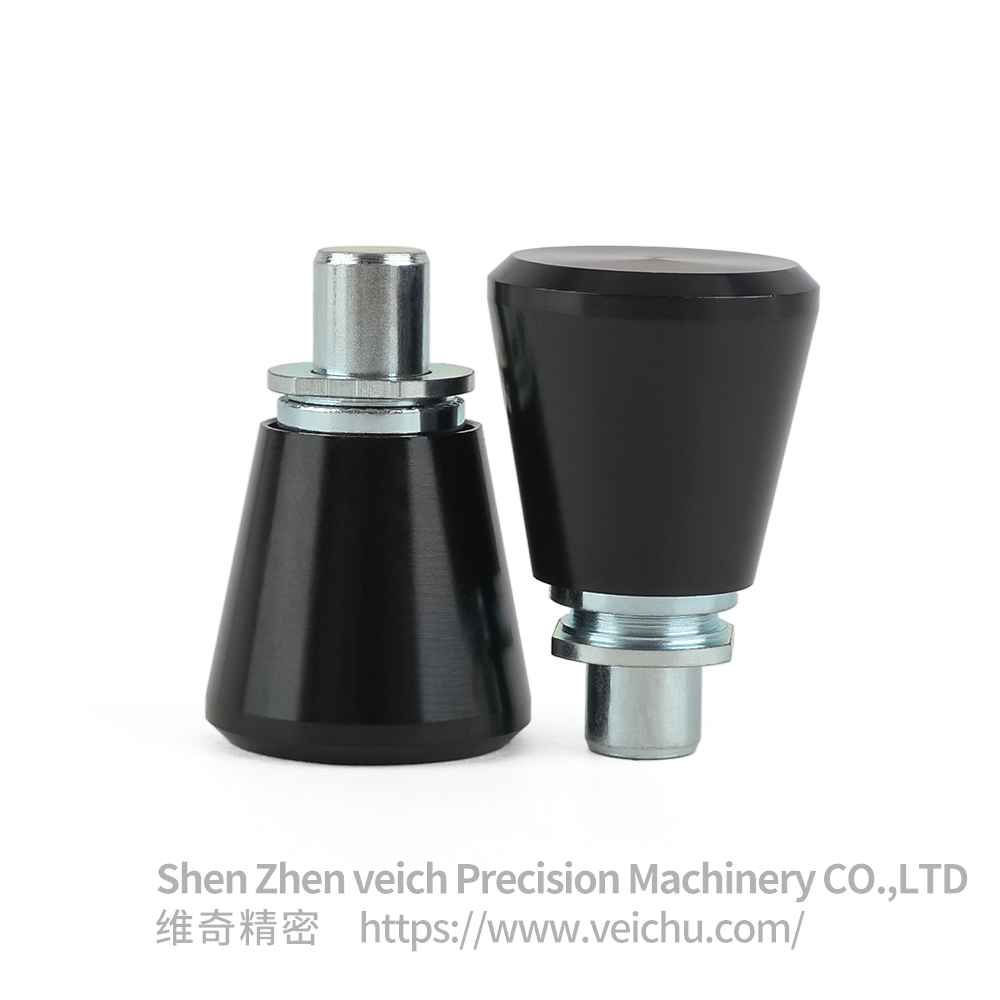 VCN521 Precision Aluminum Spring Plunger, Conical Handle Design