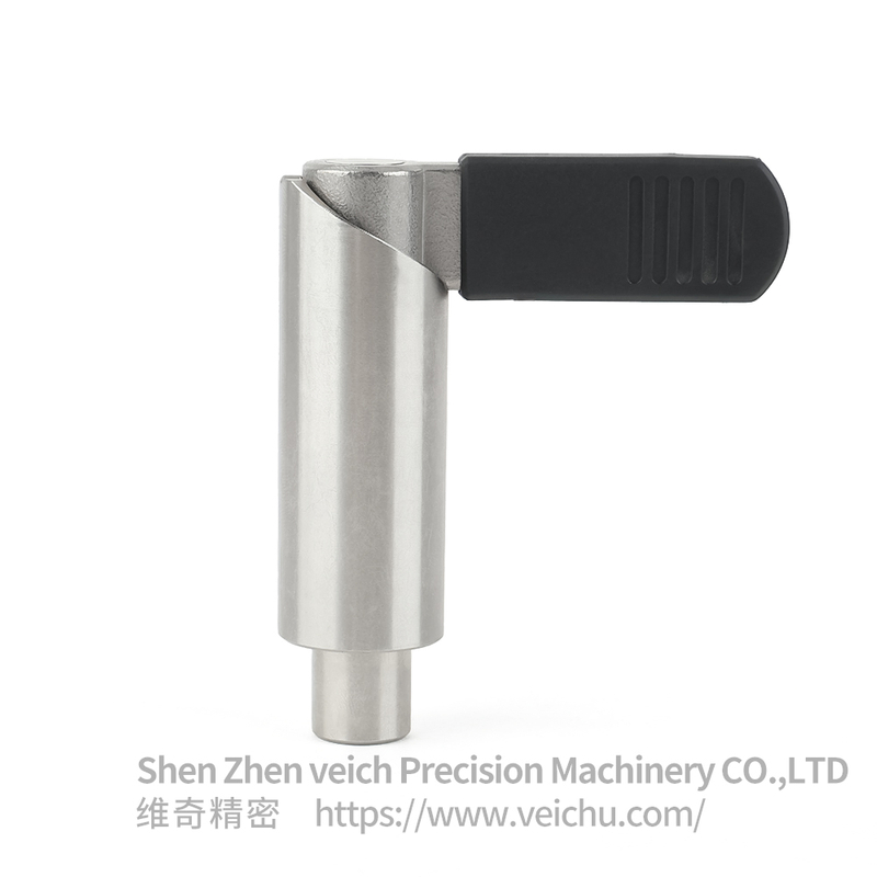 VCN228-BN Stainless Steel L Type Handle Non-Threaded Indexing Plunger with Lever Cap