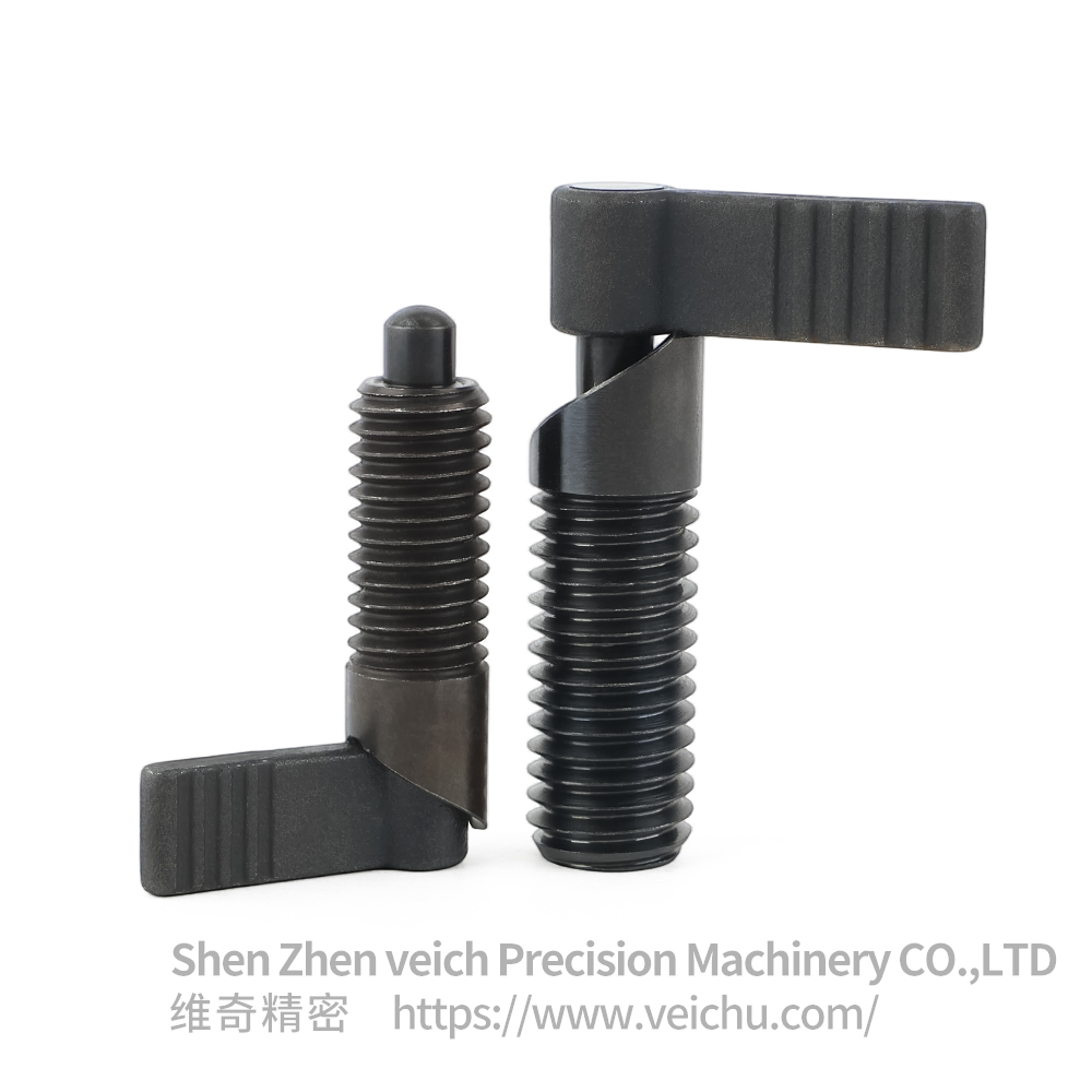 VCN227-BK Carbon Steel L Type Handle Spring Loaded Plunger