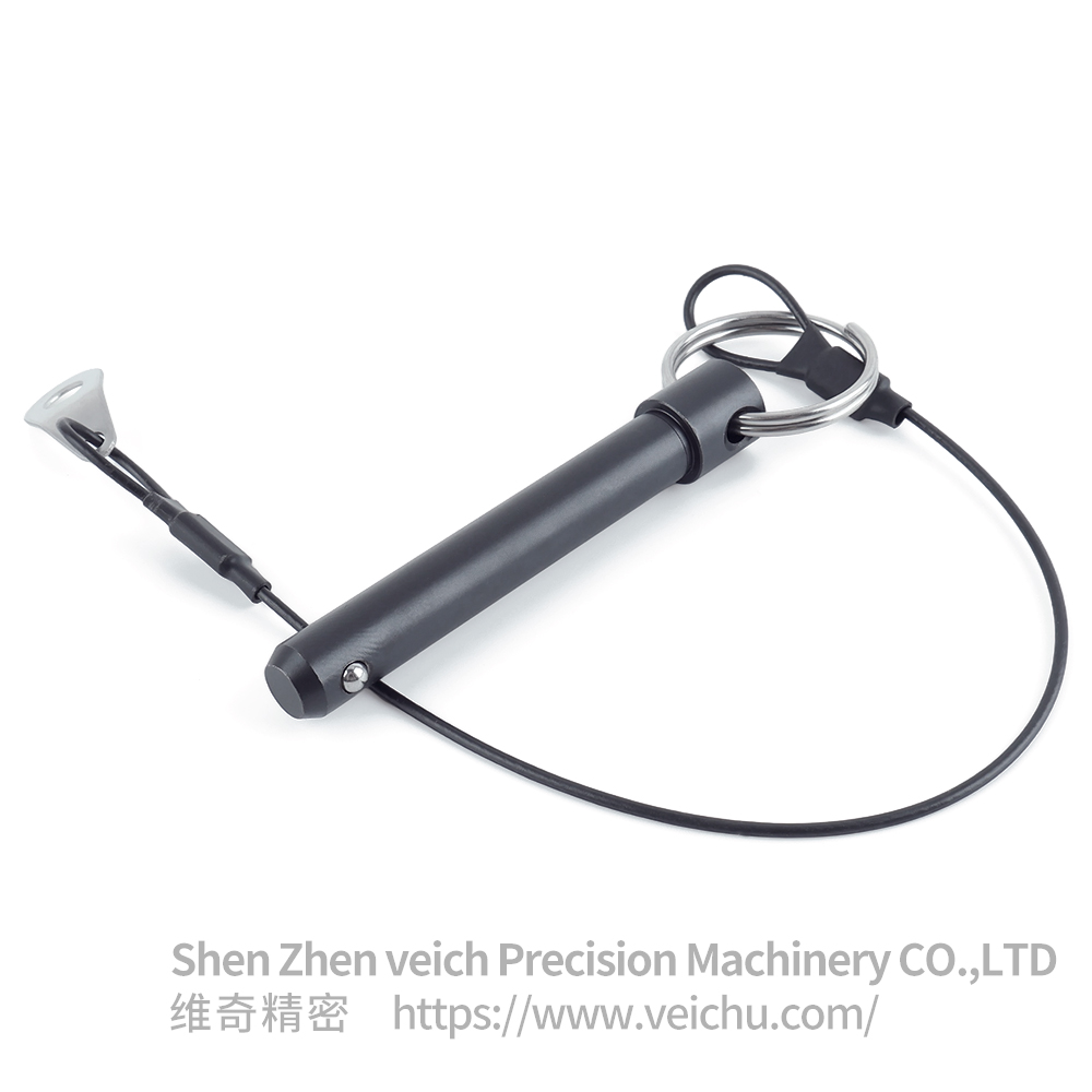  Stainless Steel Black Oxide Pull-ring Type Ball Lock Pin with Single Bead