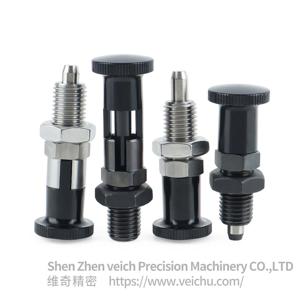 VCN210-CK-Tapered Pin Carbon Steel Aluminum Knob Rest Position Type Spring Plunger