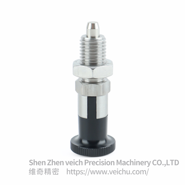 VCN210-CNK-Tapered Stainless Steel Aluminum Knob Hand-Retractable Plungers