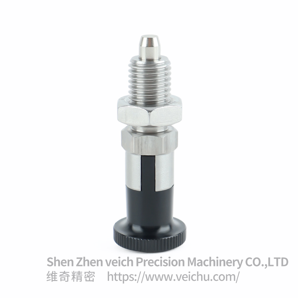 VCN210-CNK-Tapered Stainless Steel Aluminum Knob Hand-Retractable Plungers