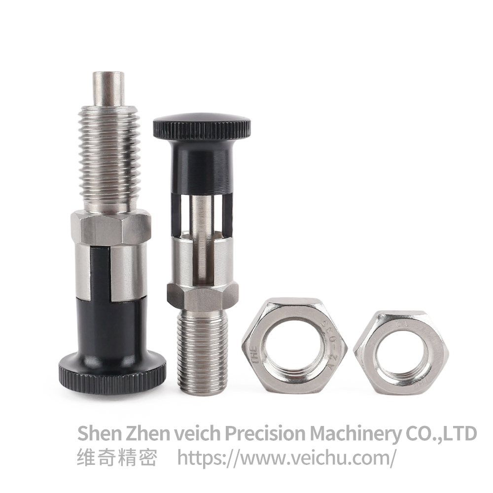 VCN210-CNK-Flat Stainless Steel Aluminum Knob Hand-Retractable Plungers