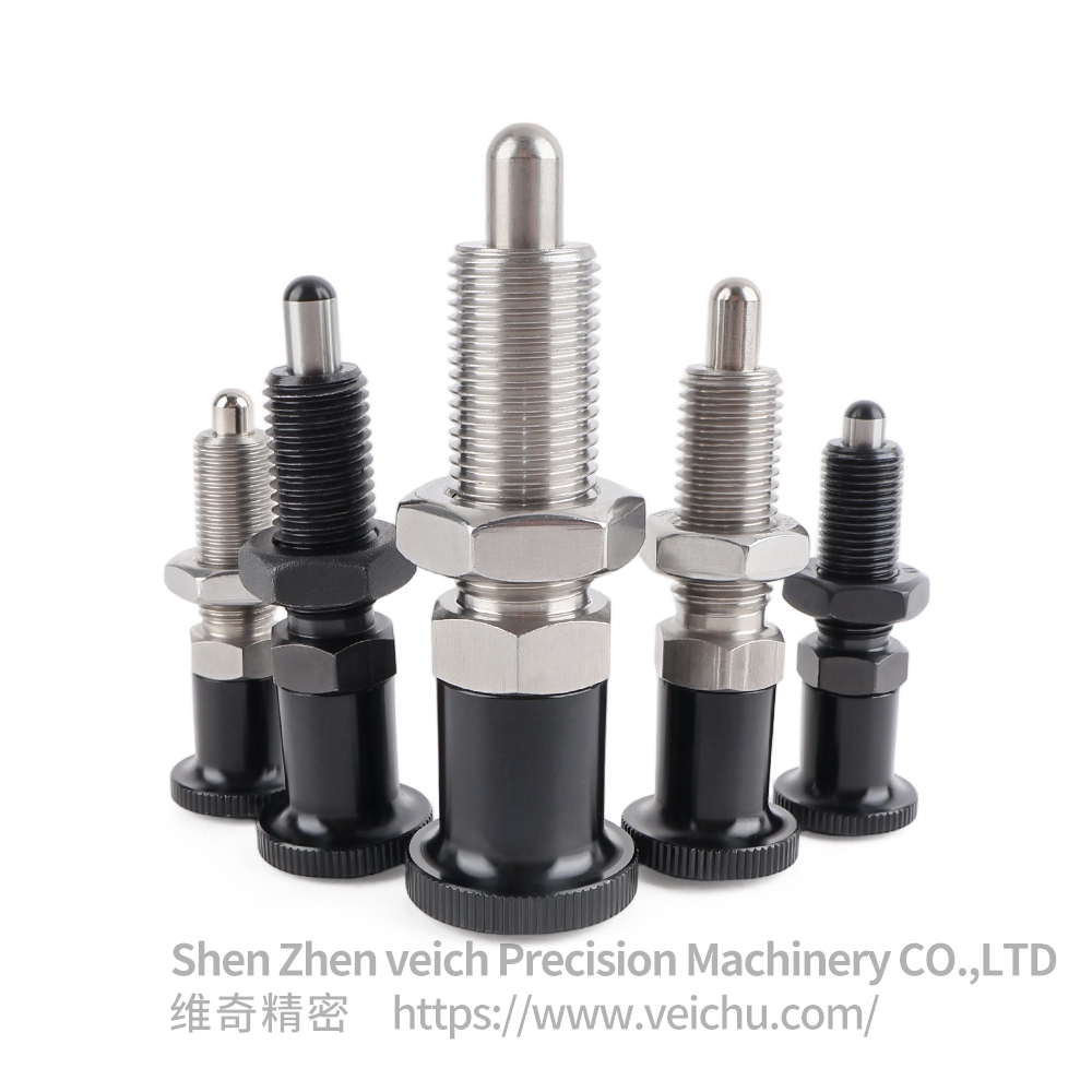 VCN212-BK Carbon Steel Aluminum Knob Return Type Indexing Plunger