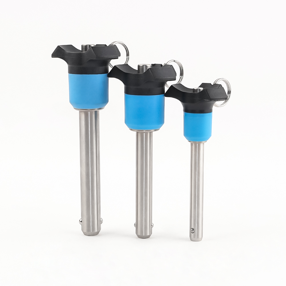 VCN120 Blue Handle Push Button Safety Ball Lock Pin