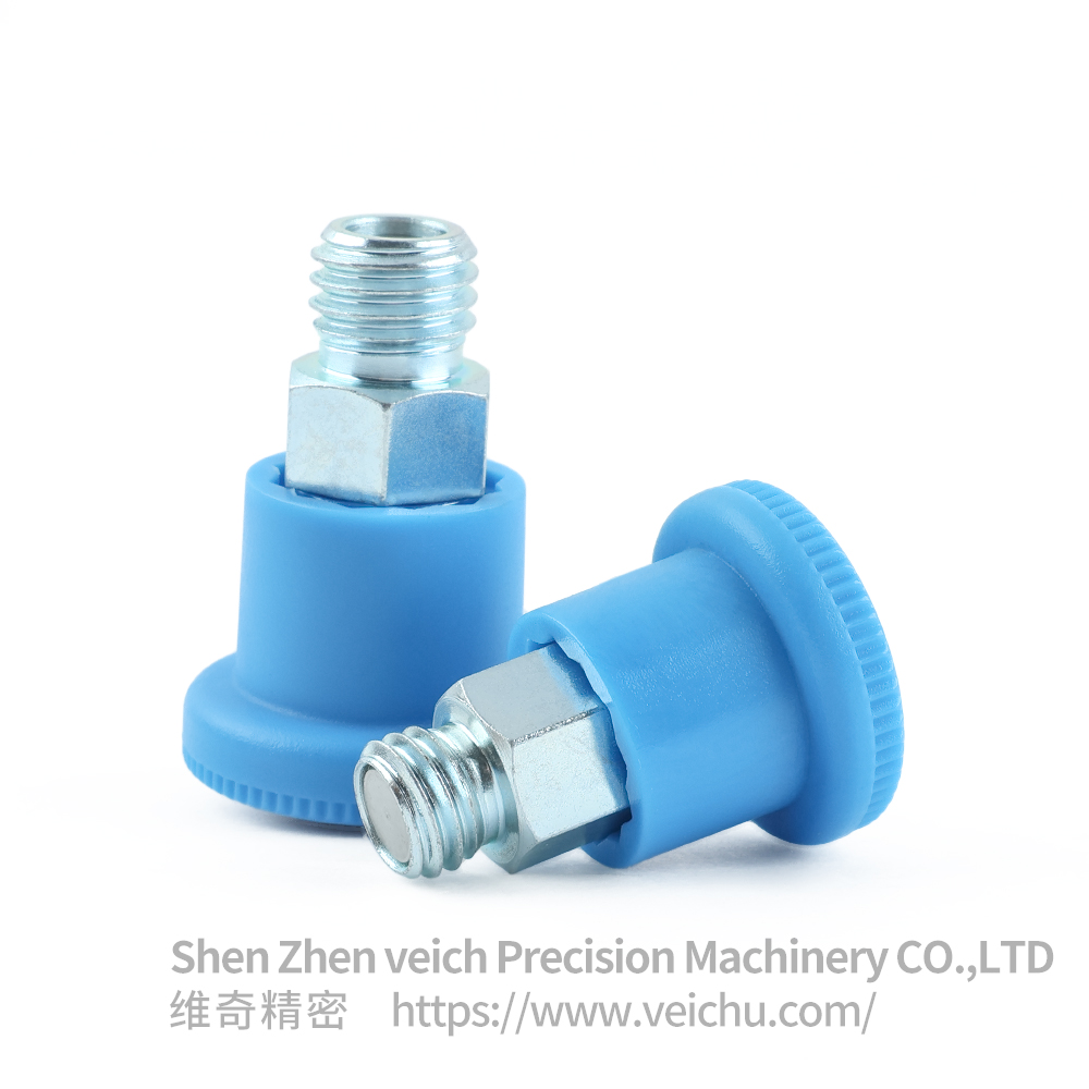 VCN218-C/MC Blue Handle Carbon Steel Self-locking Type Spring Plungers