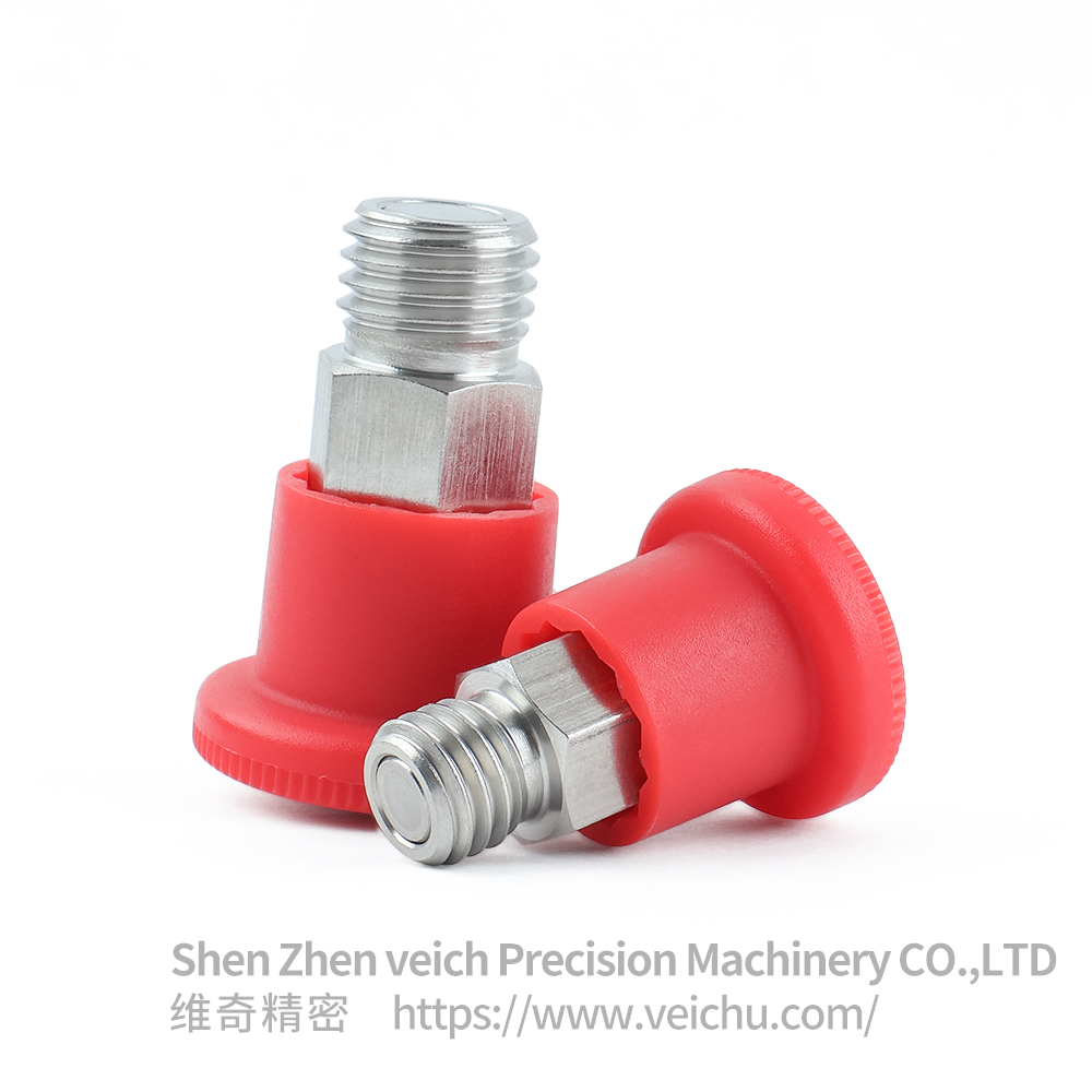 VCN218-CN /MCN Red Handle Stainless Stee Self-locking Type Spring Plungers