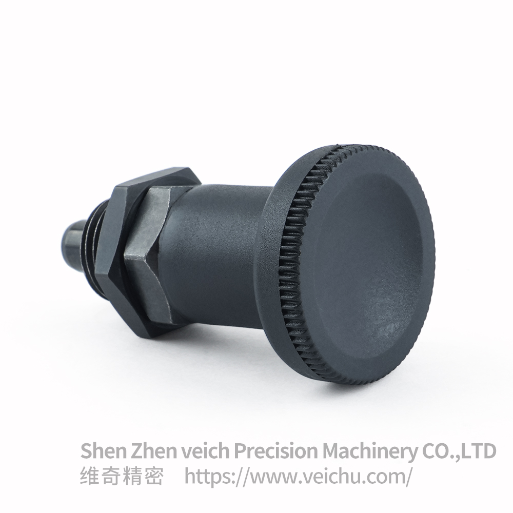 VCN216-BK-Black Carbon Steel Plastic Knob Sring plunger