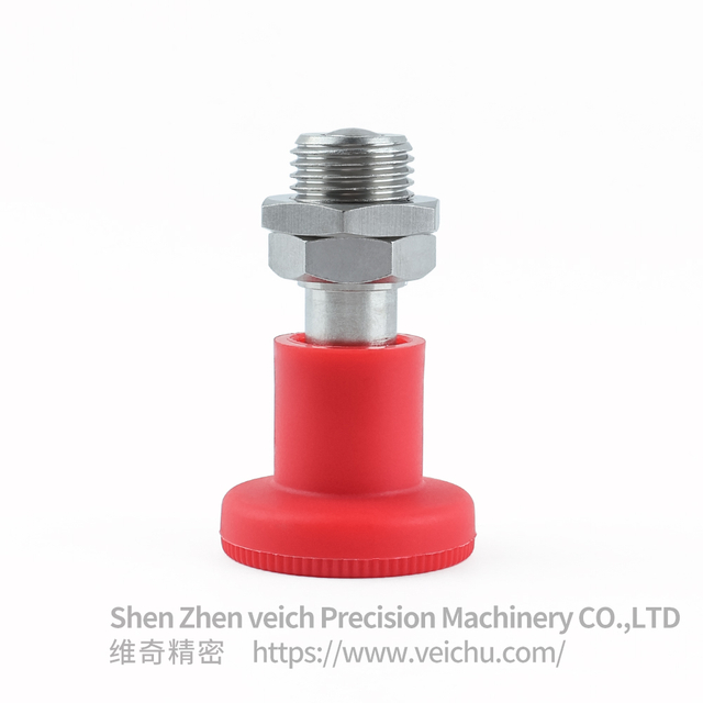 VCN216-CNK-Red Nylon KnobSpring Loaded Plunger
