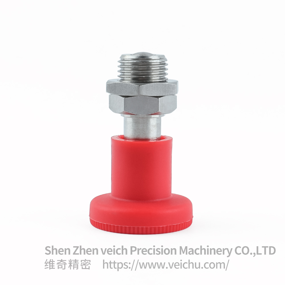 VCN216-CNK-Red Nylon KnobSpring Loaded Plunger