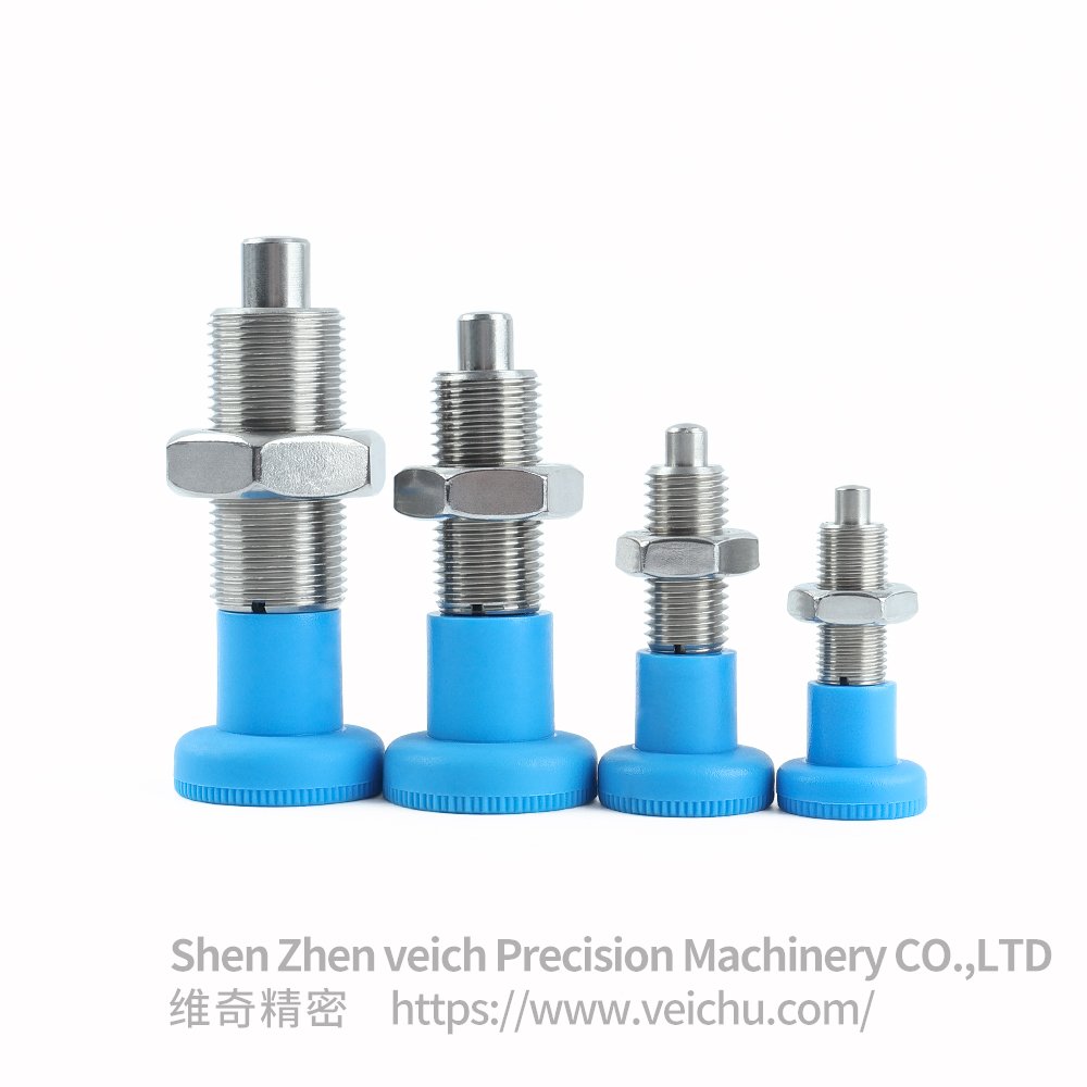VCN219-BNK-Blue Nylon Knob Dowel Spring Loaded Plunger