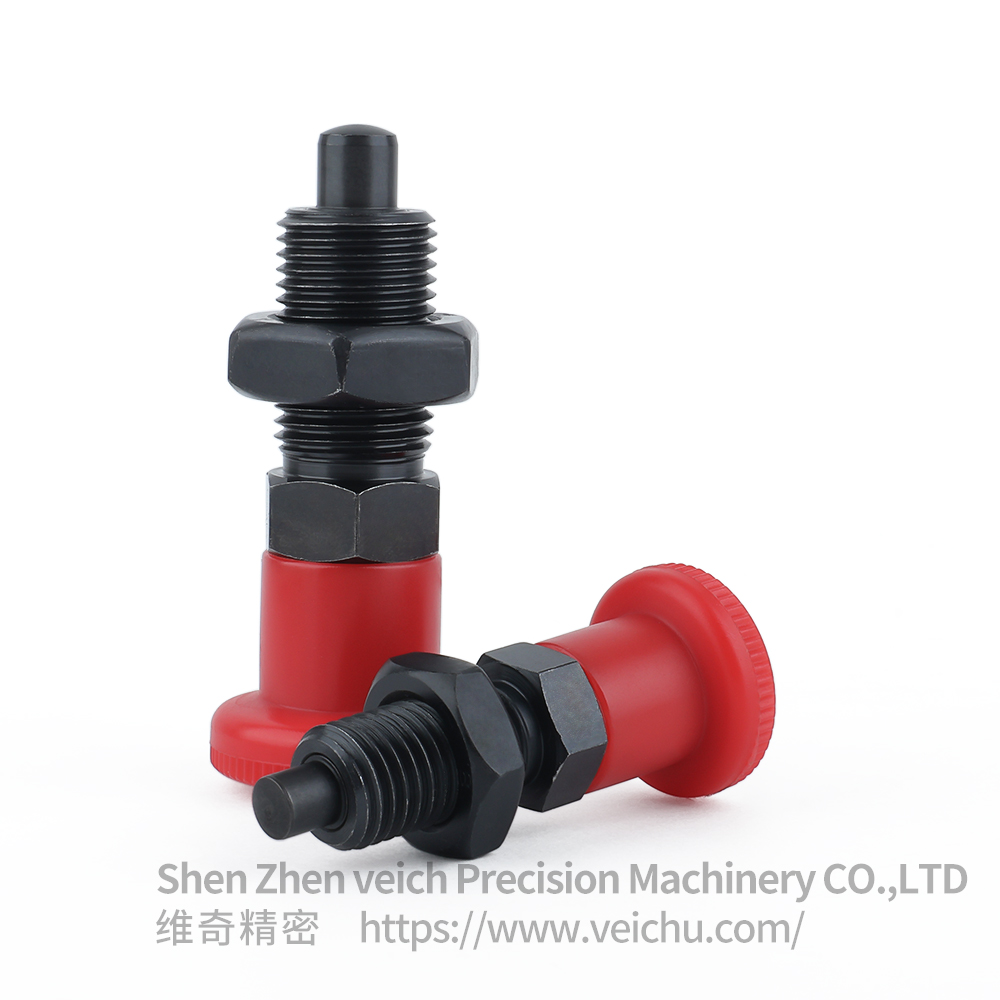 VCN221-BK-Red Carbon Steel Nylon6 Knob Spring Loaded Plunger