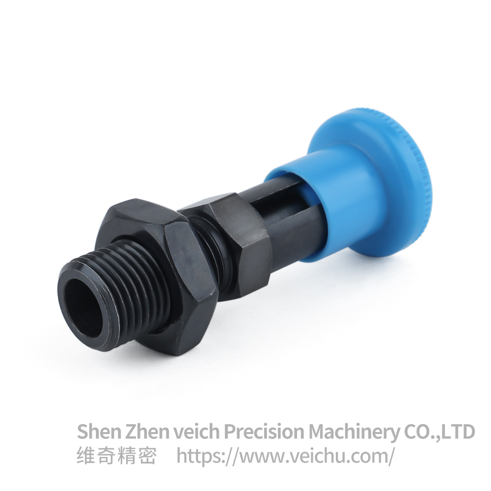 VCN221-CK-Blue Carbon Steel Nylon 6 Knob Pull Pin Spring Plunger