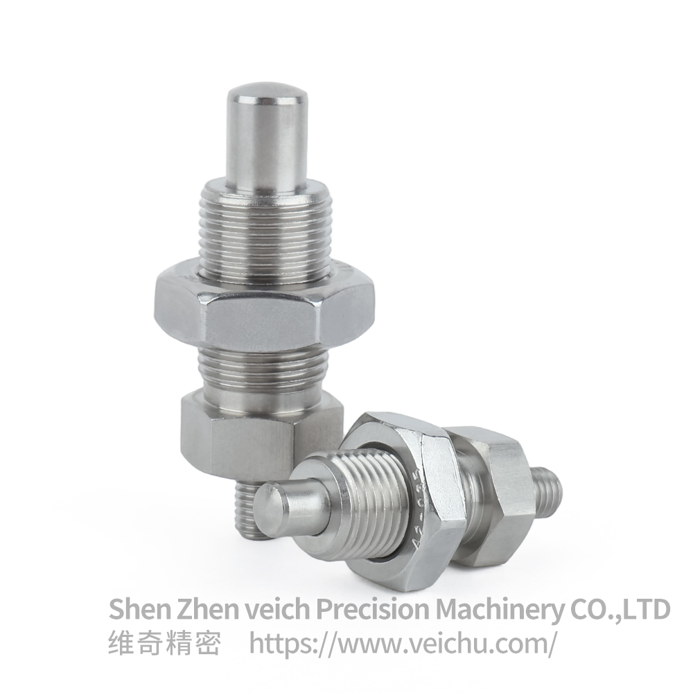 VCN223-GNK- Stainless Steel Dowel Spring Loaded Plunger No Knob