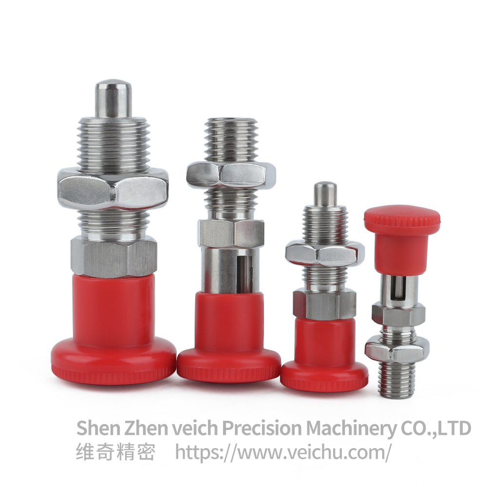 VCN221-CNK-Red Stainless Steel Nylon6 Knob Self-locking Indexing Plunger