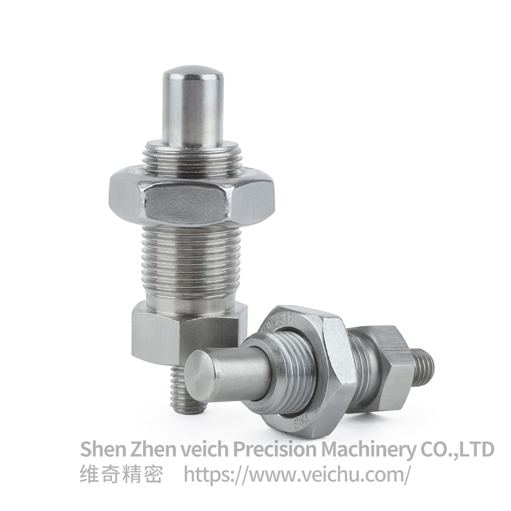 VCN225-GNK- Stainless Steel Dowel Spring Loaded Plunger without Knob