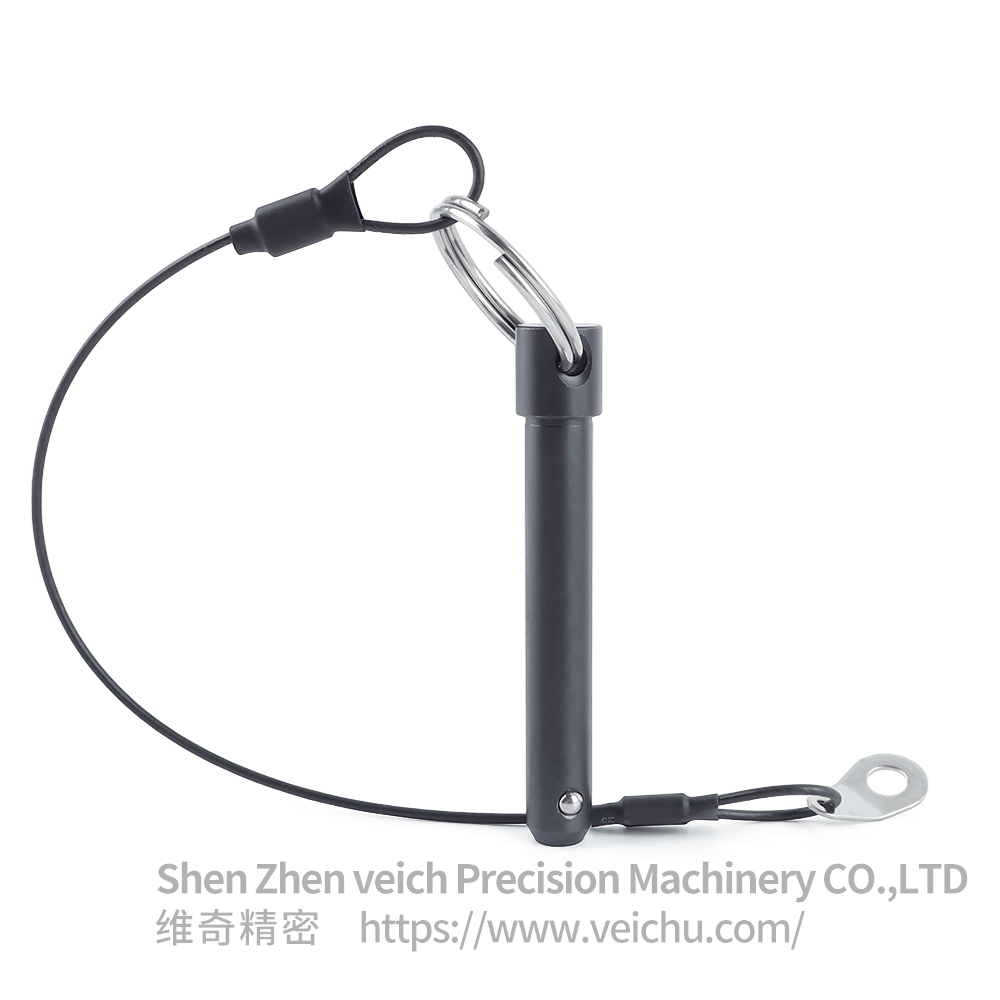  Stainless Steel Black Oxide Pull-ring Type Ball Lock Pin with Single Bead