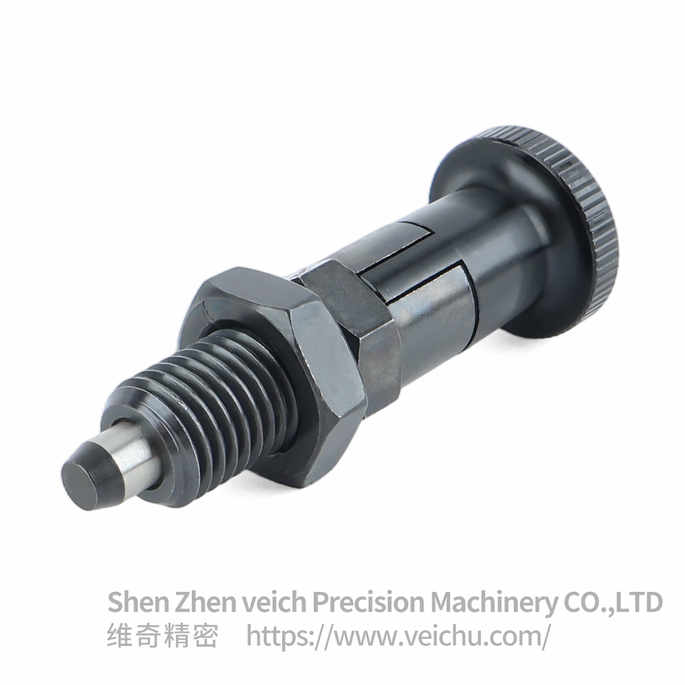 VCN210-CK-Tapered Pin Carbon Steel Aluminum Knob Rest Position Type Spring Plunger